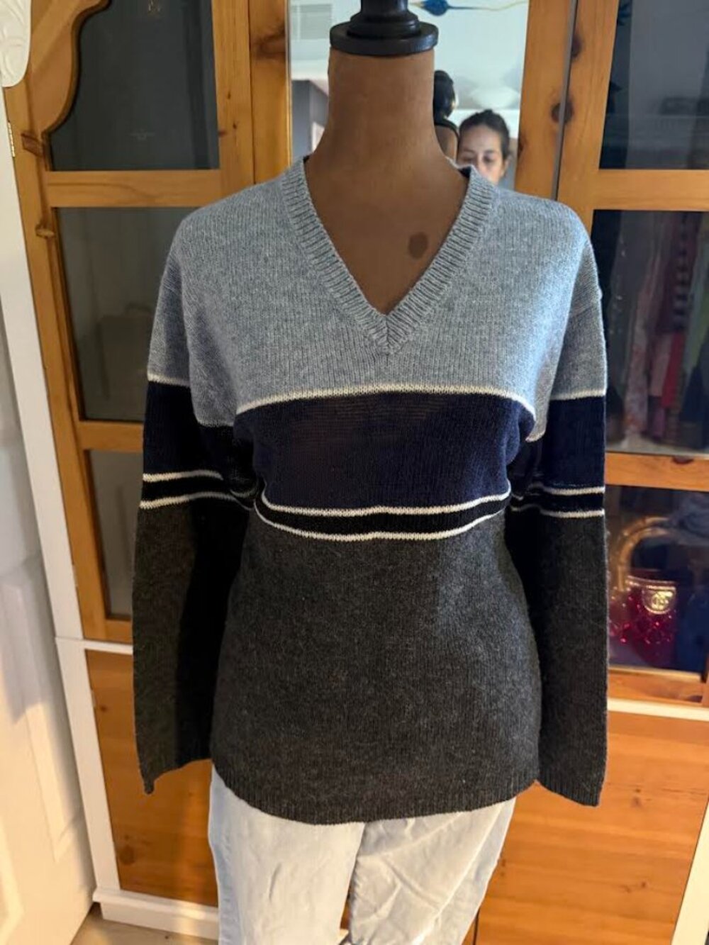 Rue21 Wool Blend Sweater in Blue Stripe Size L